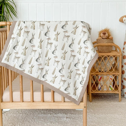 Personalized Baby Blanket with Name – Handmade 100% Organic Cotton Newborn Gift | Custom Knit