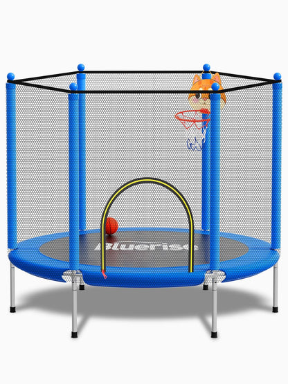 BLUERISE 55IN Indoor/Outdoor Toddler Trampoline for Kids Blue