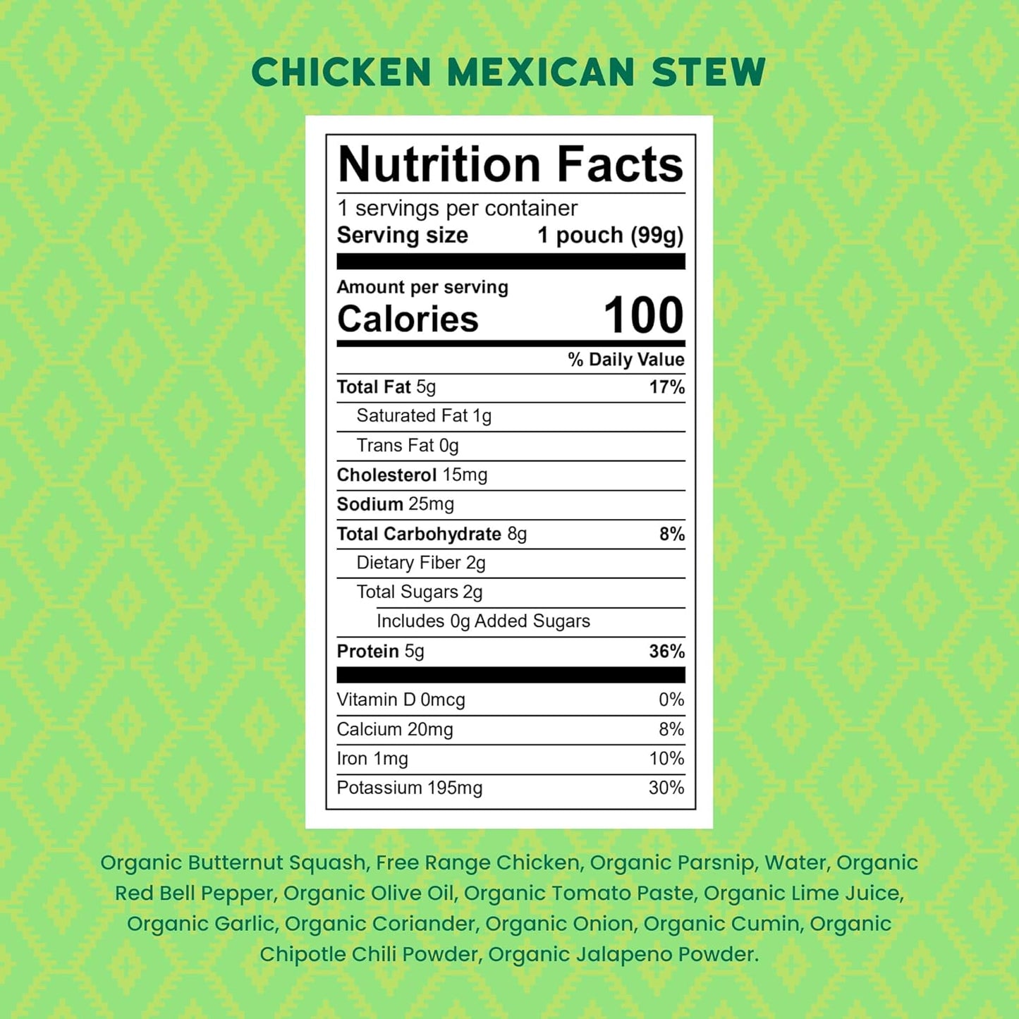 Serenity Kids 6+ Months World Explorers Mexican Chicken Baby Food Pouches - Chicken Mexican Stew