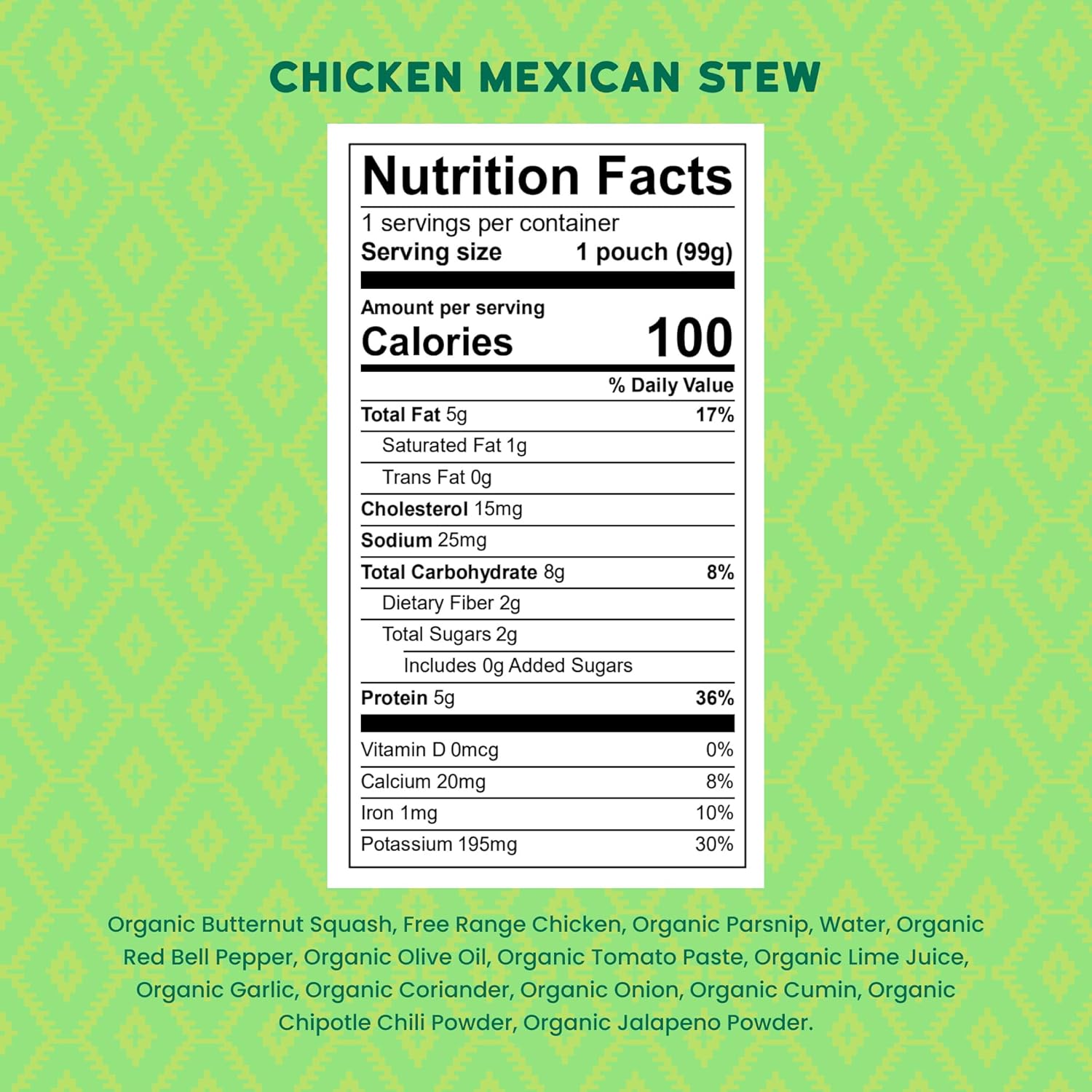 Serenity Kids 6+ Months World Explorers Mexican Chicken Baby Food Pouches - Chicken Mexican Stew
