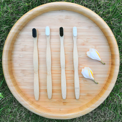 EasyHonor Extra Soft Toothbrush, Natural Bamboo Toothbrush with Micro Fur Ultra Soft 20,000