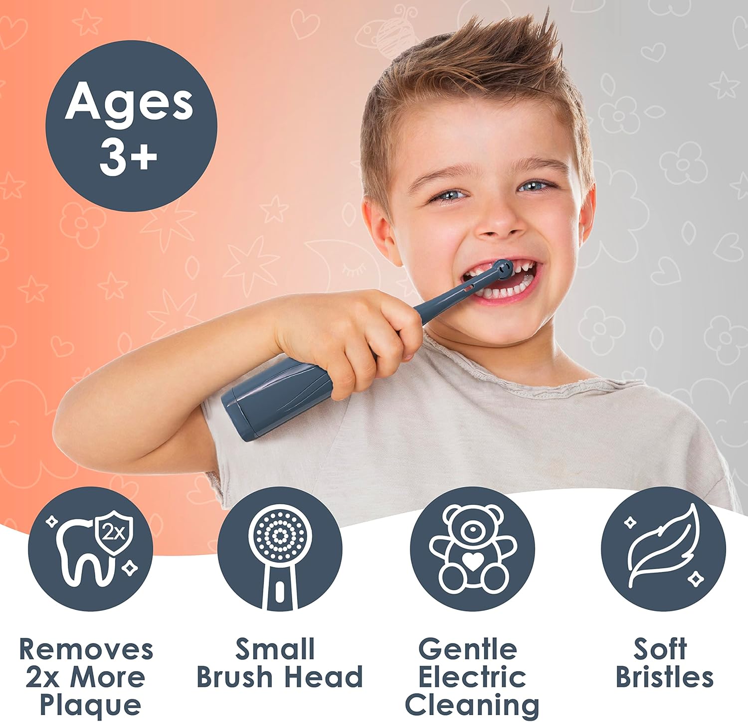 Brusheez Kids’ Electric Toothbrush Set - Safe & Effective for Ages 3+ - Parent Tested & Approved