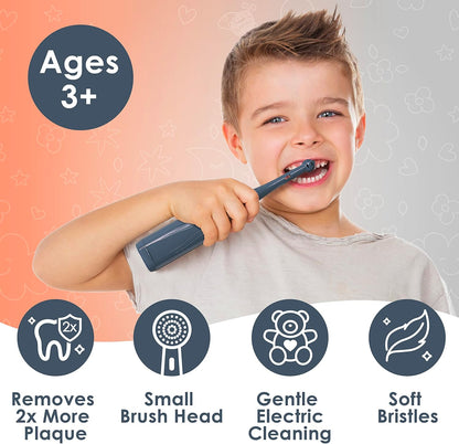 Brusheez Kids’ Electric Toothbrush Set - Safe & Effective for Ages 3+ - Parent Tested & Approved
