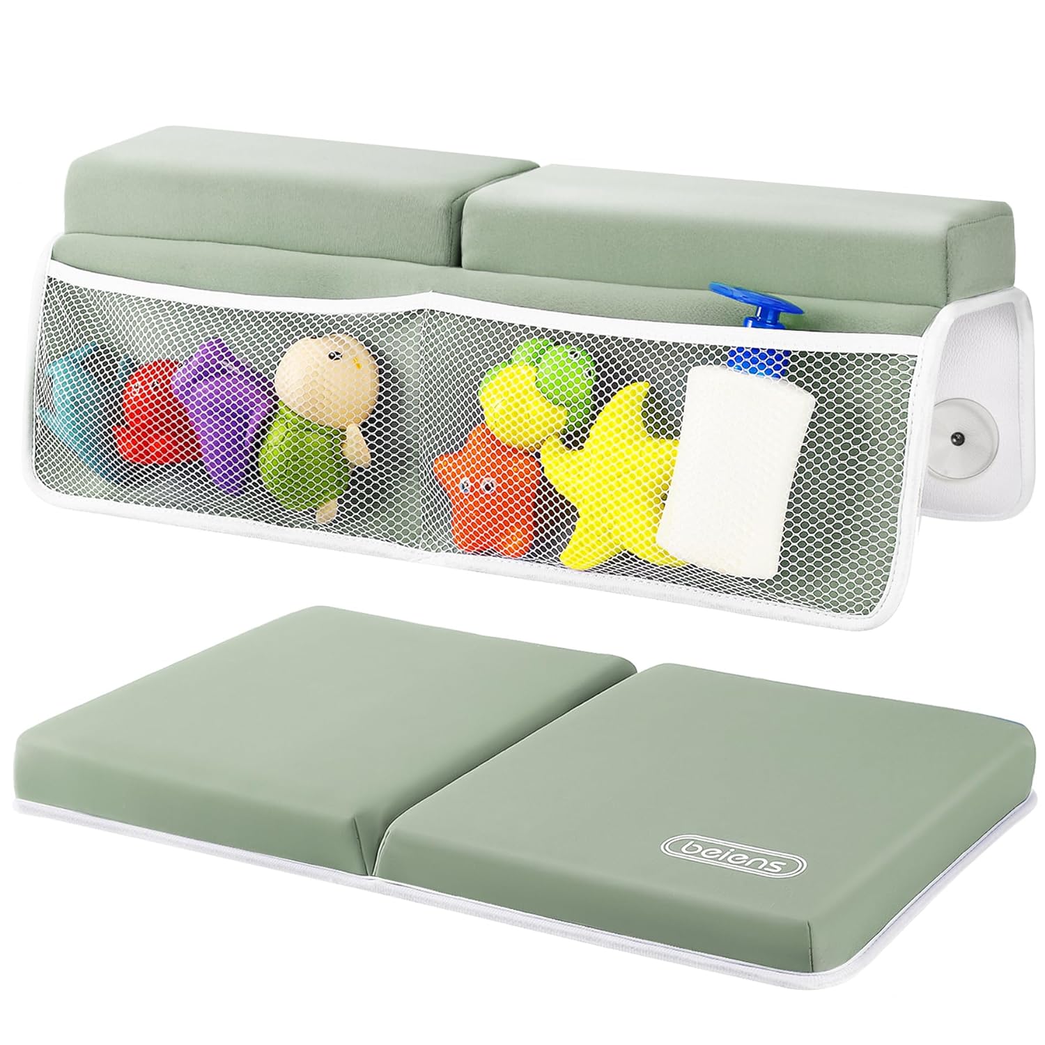 beiens Bath Kneeler and Elbow Rest Pad Set - 1.5'' Comfortable Thick Baby Bath Kneeler Pads, Quick