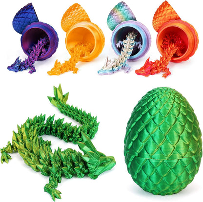 3D Printed Dragon Egg,Dragon Eggs with Dragon Inside,Crystal Dragon Fidget Toys,Full Articulated