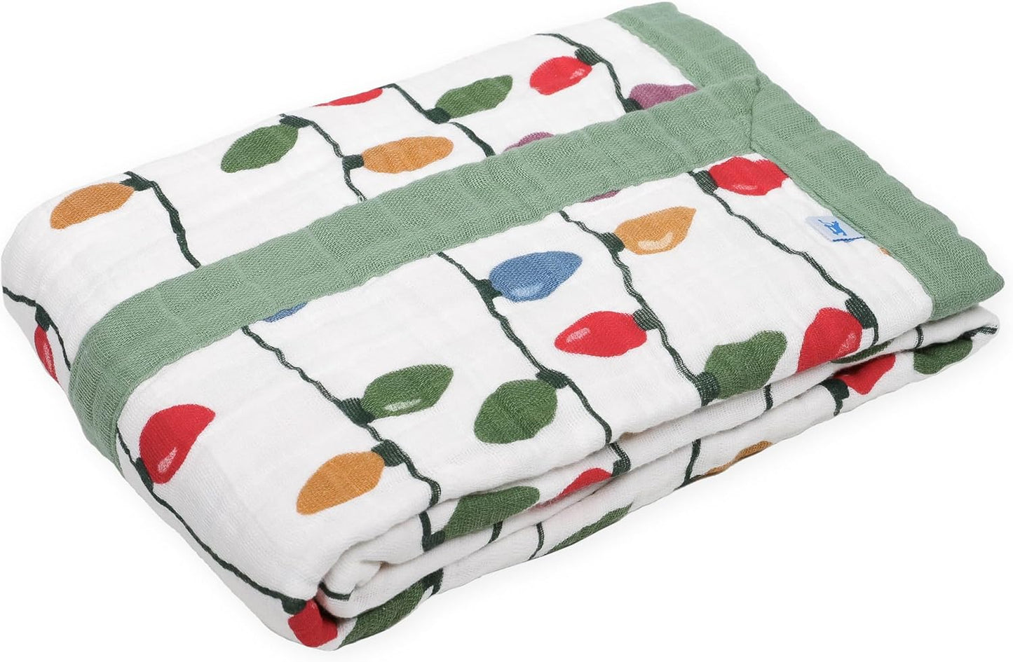 Little Unicorn Christmas Bulbs Cotton Muslin Quilt Receving Blanket | 100% Cotton | Super Soft |