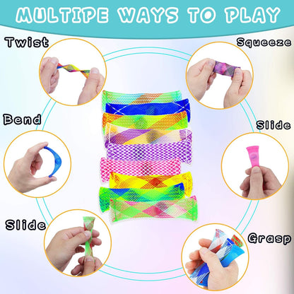 42 Pack Mixed Color Marble Mesh Fidget Toys,FIDGET TOY Stress Relieve toy, Focus Enhance, Marble and Mesh Fidgets for Adults and Children with ADHD ADD OCD Autism