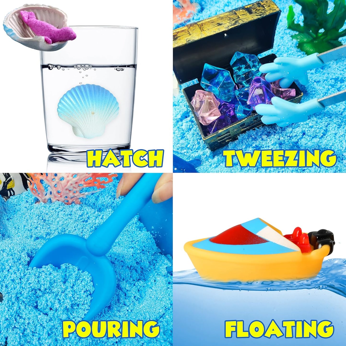 Ocean Sensory Bin, Ocean Sensory Water Toys with Sea Animal for Toddlers Boys and Girls, Kids Toys Gift Sand Box for Age 3 4 5 6 7 8