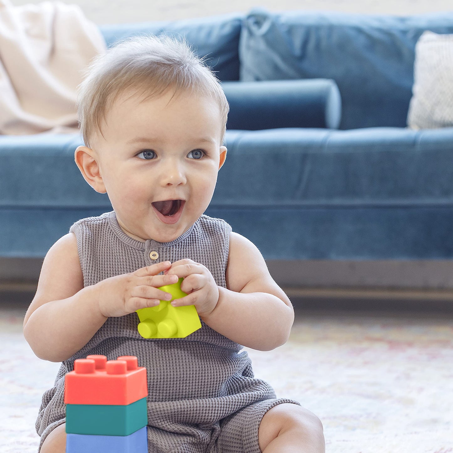 Infantino Super Soft Building Blocks, BPA-Free, 12-Piece Set