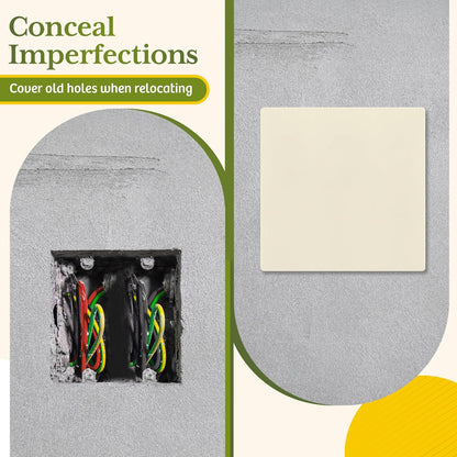 TG Screwless Double Blank Wall Plate, Child Safe Blank Device Outlet Cover, Mid-Size 2-Gang 4.88" H x 4.92" L, Polycarbonate Thermoplastic, UL Listed, SP-MB2-LA, Light Almond (1 Pack)
