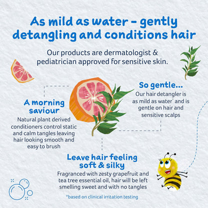 Childs Farm, Kids Hair Detangler, Grapefruit & Organic Tea Tree, Suitable for Dry, Sensitive &