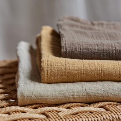 Swaddle - 100% Organic Cotton - Muslin Swaddle Blankets for Newborn, 47" x 47" 2-Pack (Autumn Yellow/Natural)