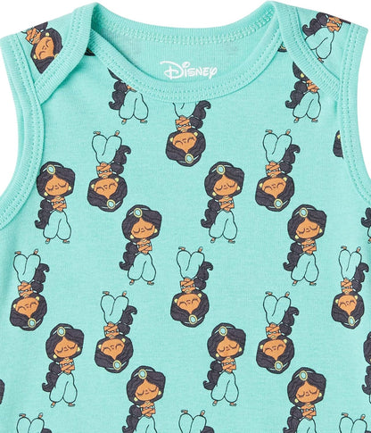 Amazon Essentials Disney | Star Wars | Princess Baby Girls' Sleeveless Bodysuits, Pack of 6
