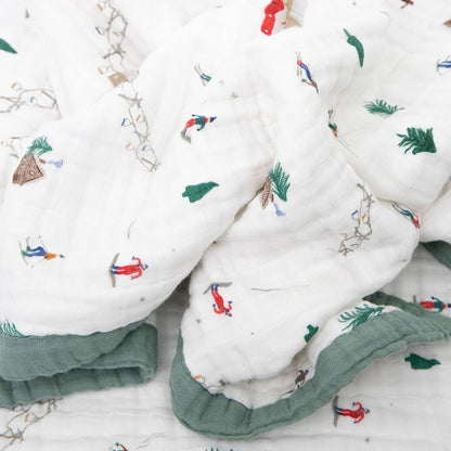 Little Unicorn Premium Quilted Throw | Super Soft, Multi-Layered Muslin XL Blanket| Great for Kids