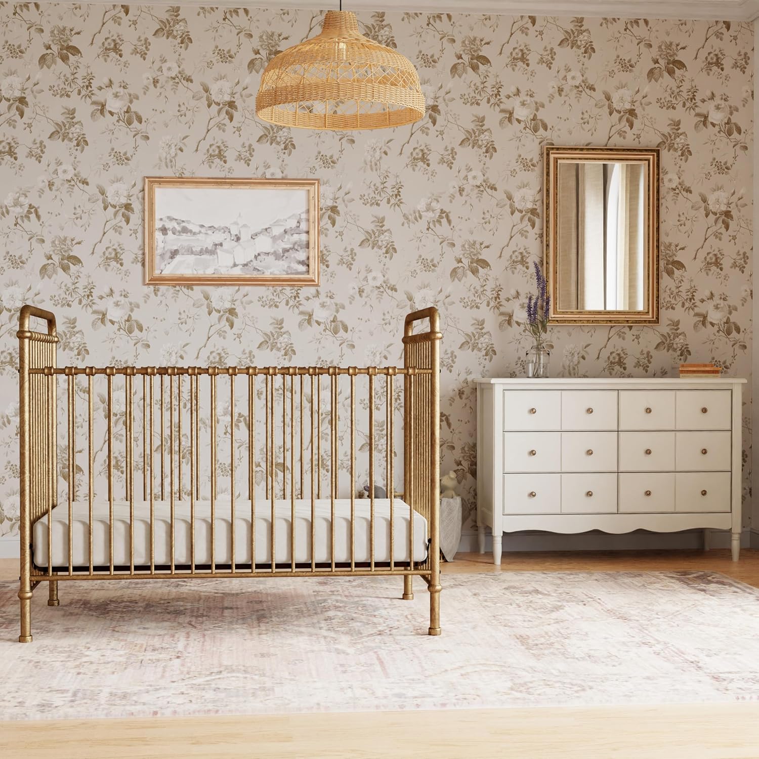 NAMESAKE Abigail 3-in-1 Convertible Baby Crib (Gold) - GREENGUARD Gold Certified - Convertible Crib