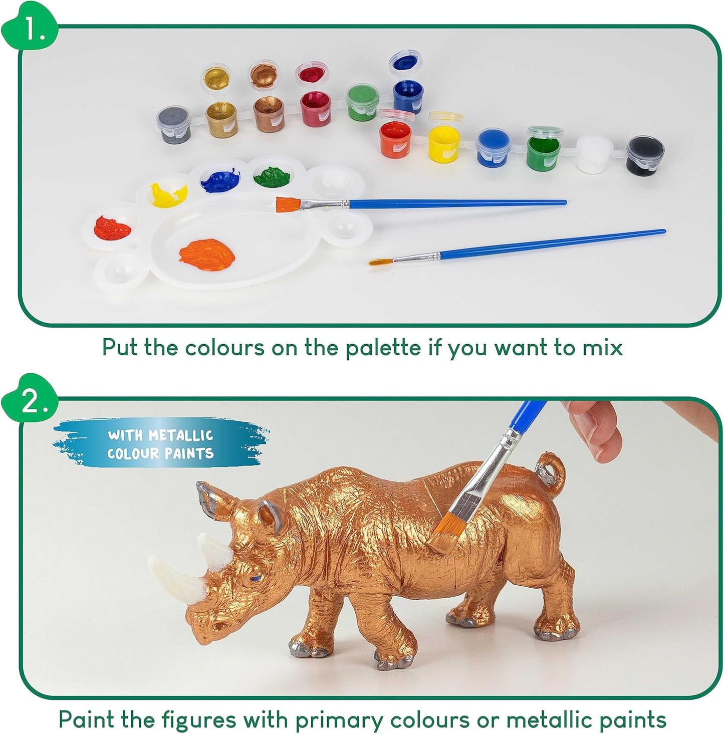 BONNYCO Animal Toys for Kids Painting Kit with 16 Figurines Animal Kids Crafts 4-8 with Glow in The Dark, Safari Gifts for Boys and Girls | Boy Toys 3 4 5 6 7 8 9 10 Years Old Birthday Christmas