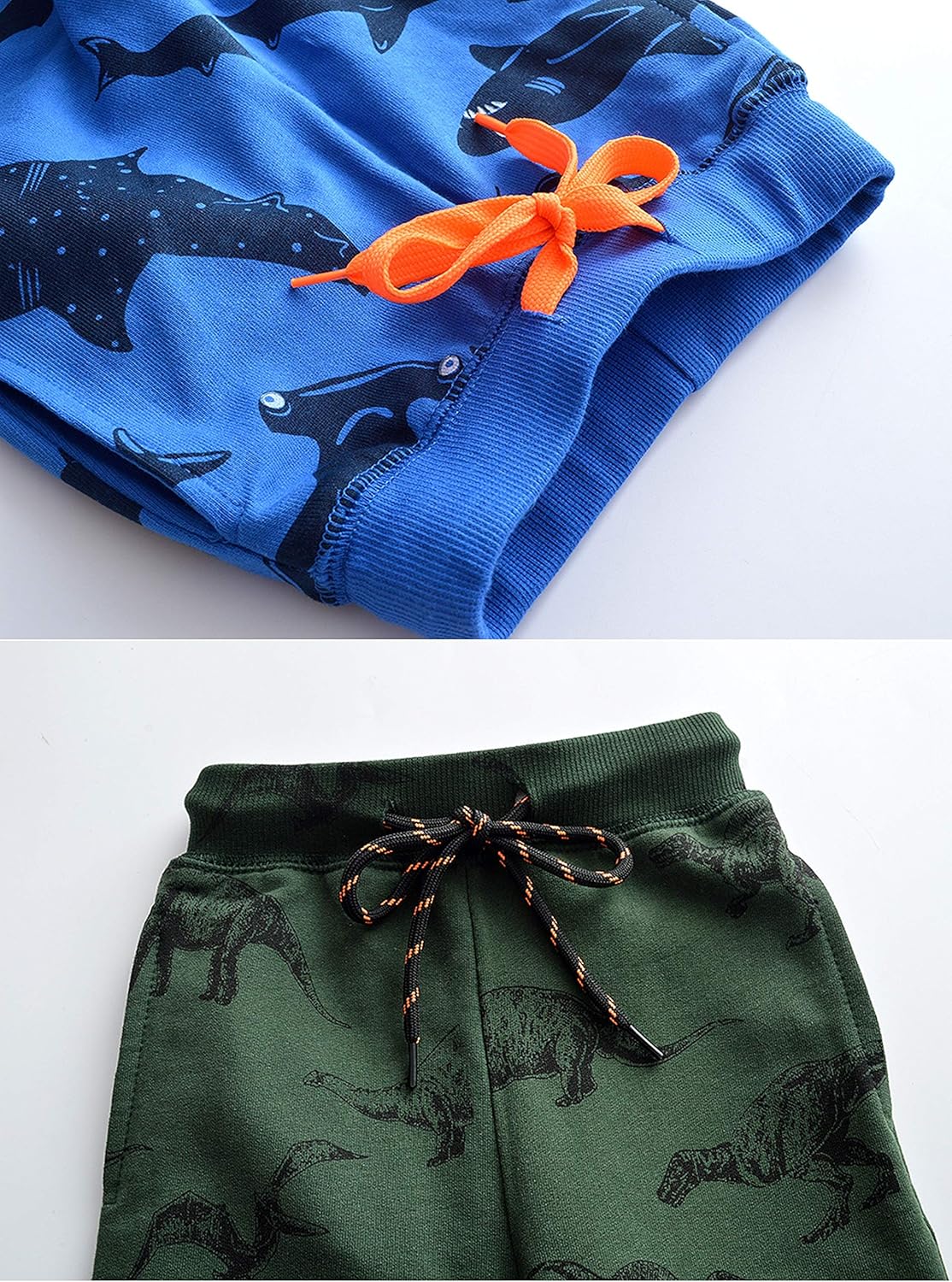 HUAER& Baby Boy's Jogger Pants Dinosaur Car Drawstring Elastic Sweatpants