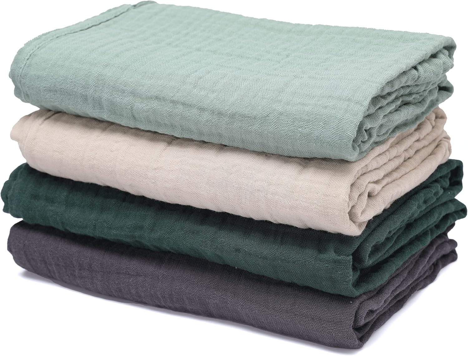 Baby Muslin Swaddle Blankets for Boys and Girls,4-Pack Breathable and Skin-Friendly,Wrap Soft Silky