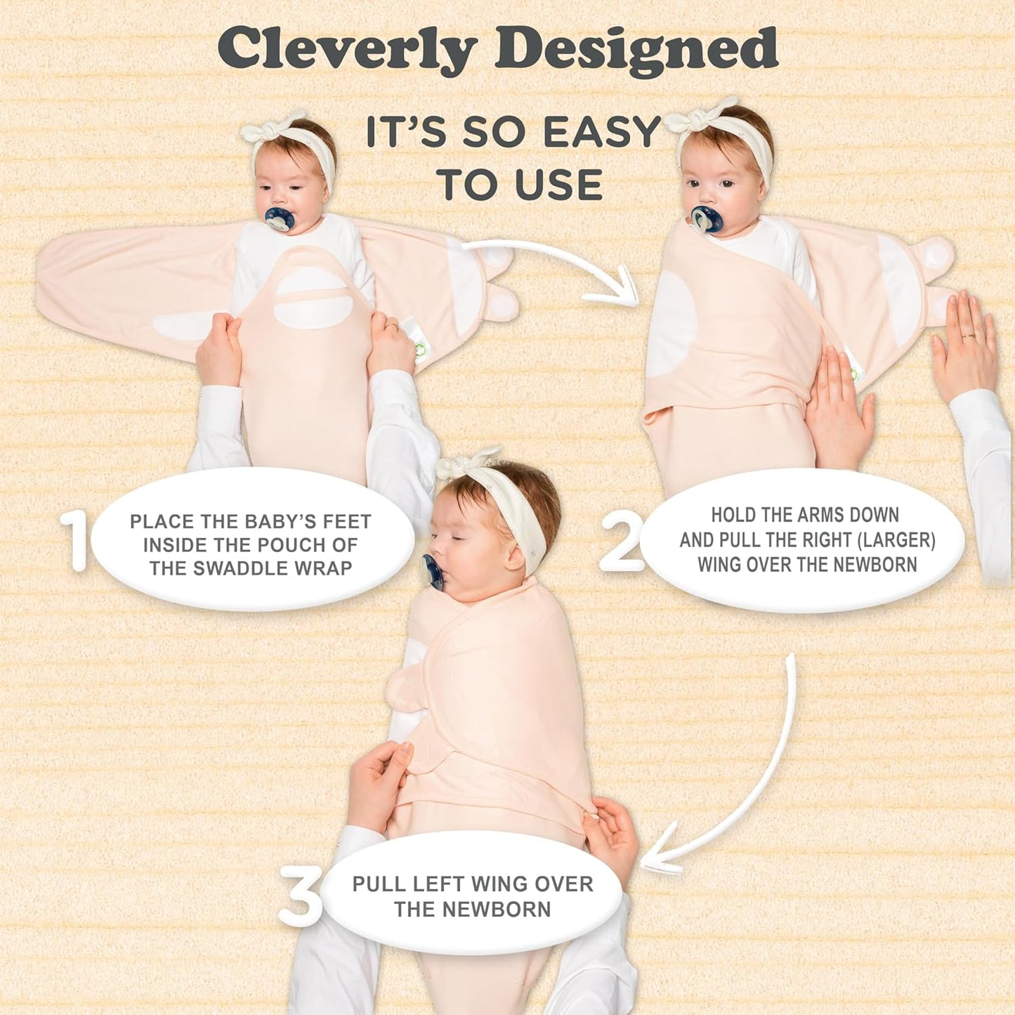 Bublo Baby Swaddles for Newborns – 3-Pack Infant Swaddles 0-3 Months – Adjustable Swaddle Sleep
