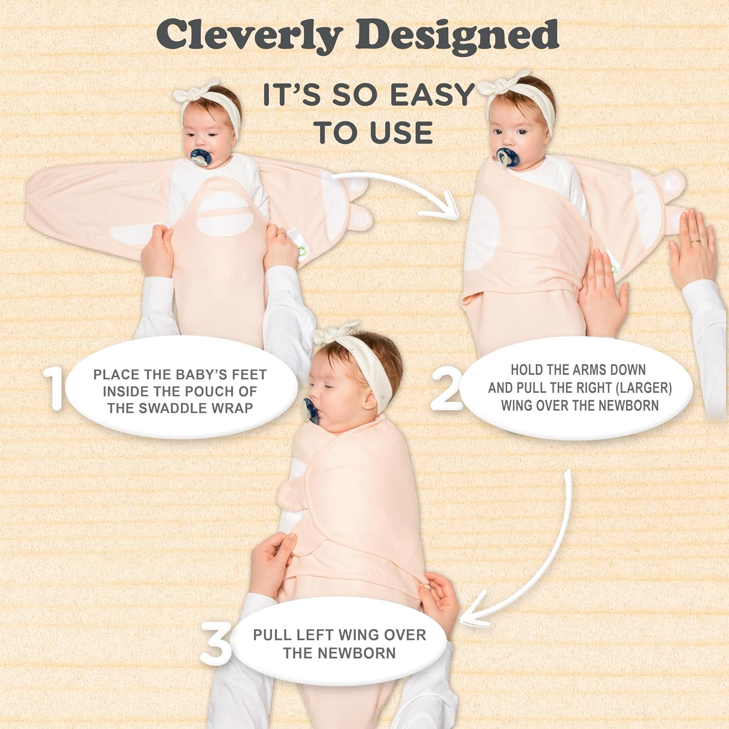 Bublo Baby Swaddles for Newborns – 3-Pack Infant Swaddles 0-3 Months – Adjustable Swaddle Sleep