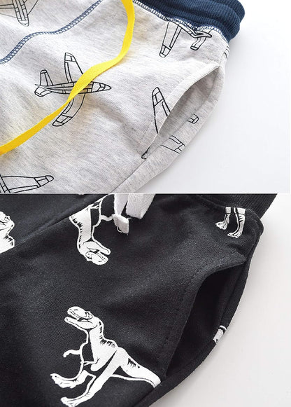 HUAER& Baby Boy's Jogger Pants Dinosaur Car Drawstring Elastic Sweatpants