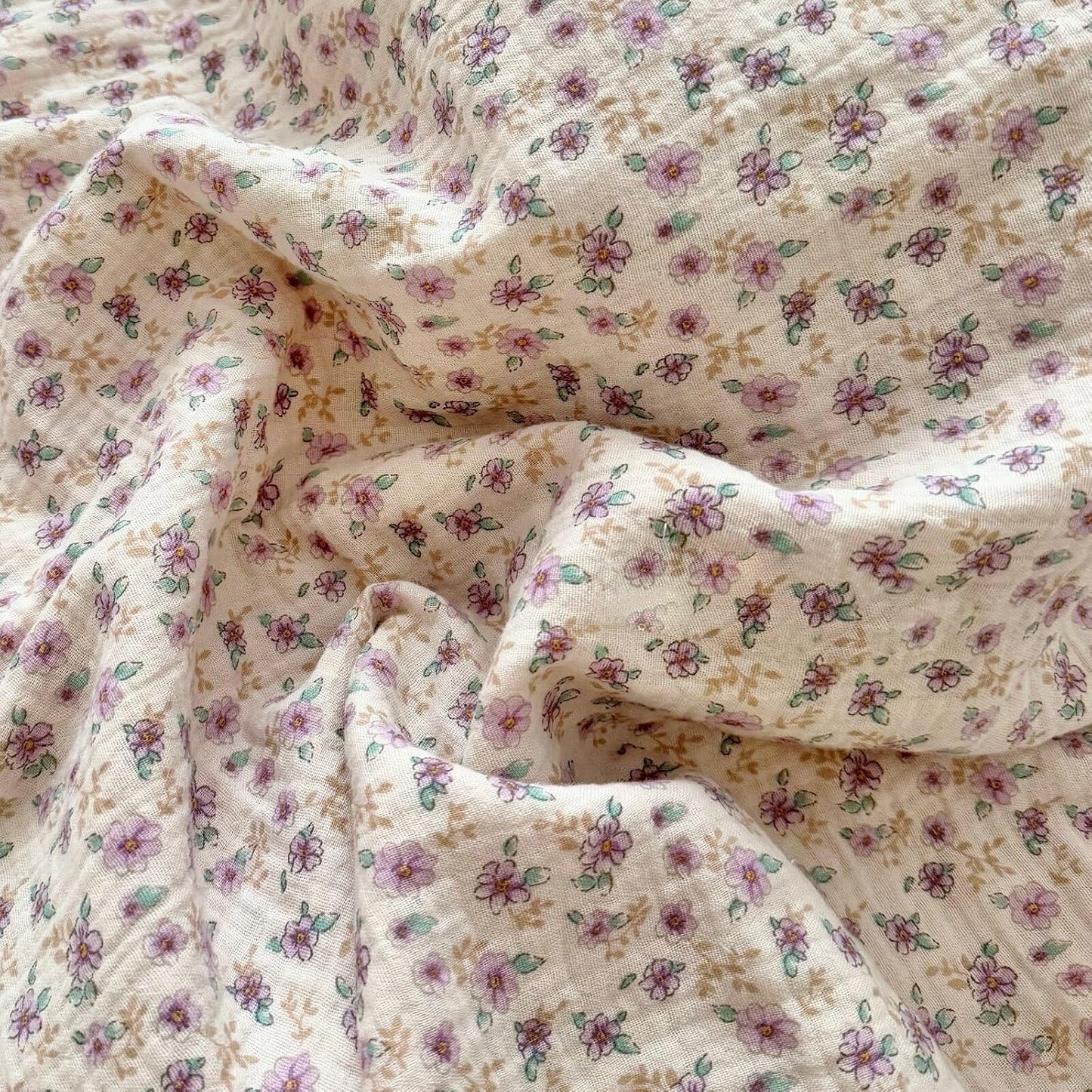 BuLuTu Purple Flower Print Kids Pillow Cases 20"x26" Fit for Standard Size Pillow, Soft Lightweight Muslin Pillow Cover 100% Cotton Floral Print Children Pillowcases with Ruffles, 1 pc