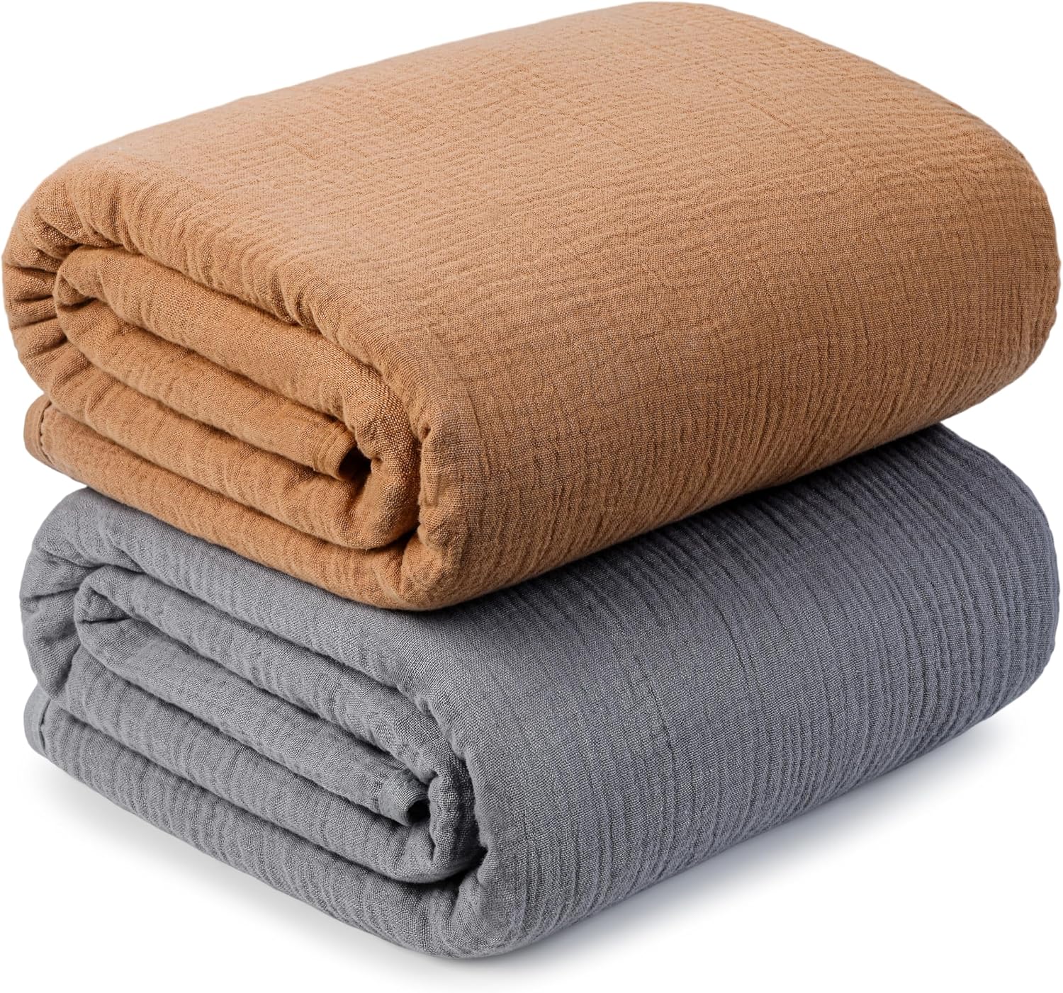 Muslin Swaddle Blankets for Newborn, 2 Pack Breathable Soft Receiving Blanket, Large 41 x 41 inches