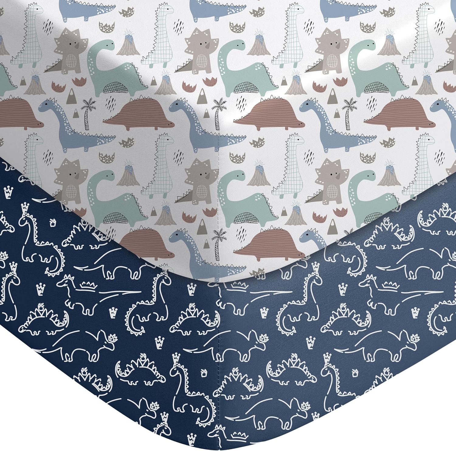 Yoofoss Baby Crib Sheets 2 Pack for Boys and Girls - 52x28 Fitted Crib Sheet Neutral Fits for