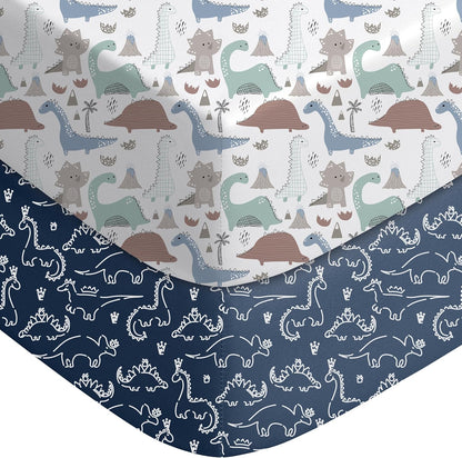 Yoofoss Baby Pack and Play Sheets 2 Pack for Boys and Girls - 38x26 Mini Crib Sheets Fitted Neutral