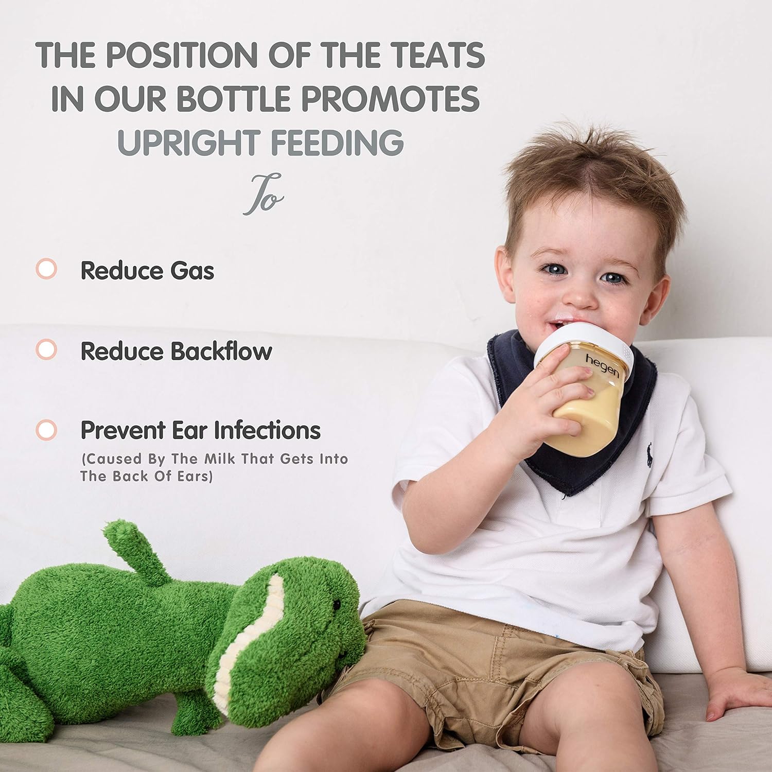 hegen Baby Bottles - Anti Colic Baby Bottles Wide Neck - Breastfeeding System 5 oz with Slow Flow