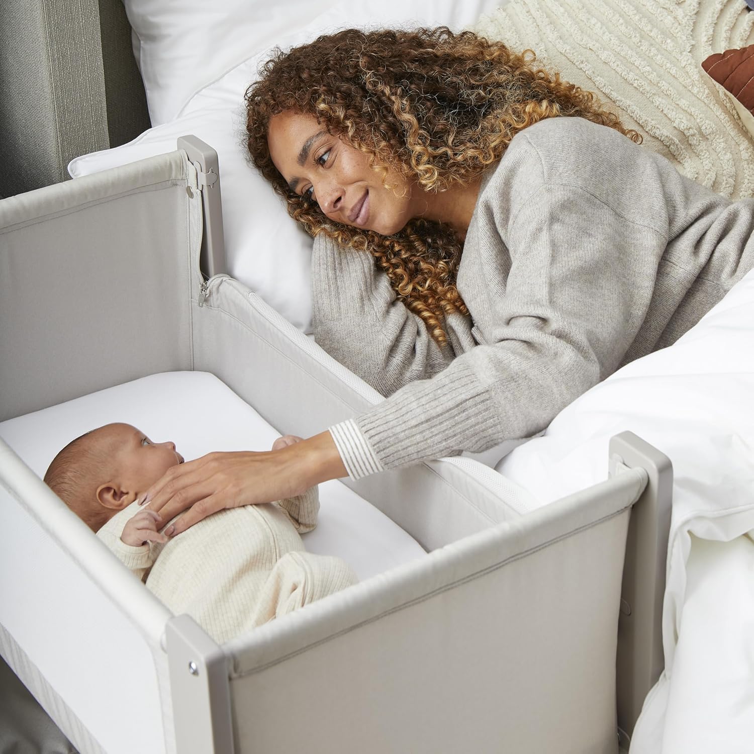 Air Lite Bedside Infant Crib | Breathable Mesh Sides, Drop-Down Panel, Reflux Incline, Adjustable