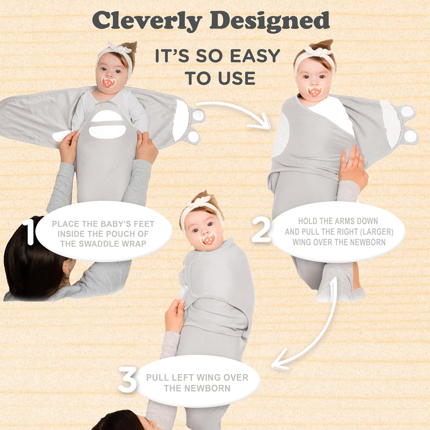 Bublo Baby Swaddles for Newborns - 3 Pack Baby Swaddles for 0-3 Months - Baby Swaddle Sleep Sack