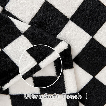 Yurhap Checkered Baby Blanket Fleece Baby Blankets for Boys Girls, Ultra Soft Cozy Fluffy Infant