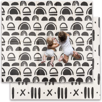 JumpOff Jo - Extra Large Waterproof Foam Padded Play Mat for Infants, Babies, Toddlers, Play Pens & Tummy Time, Foldable Activity Mat, 77 x 70 x 0.6 inches