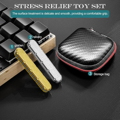 Metal Fidget Slider- EDC Slider Fidget Toys for Adults,Fidget Spinner Toys, Sensory Toys Anxiety Stress Relief Desk Toys Gifts for Boyfriend and Friends(Silver)