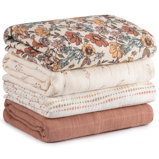 CIVARUA KIDS Muslin Swaddle Blankets for Newborn, Cotton Receiving Blanket