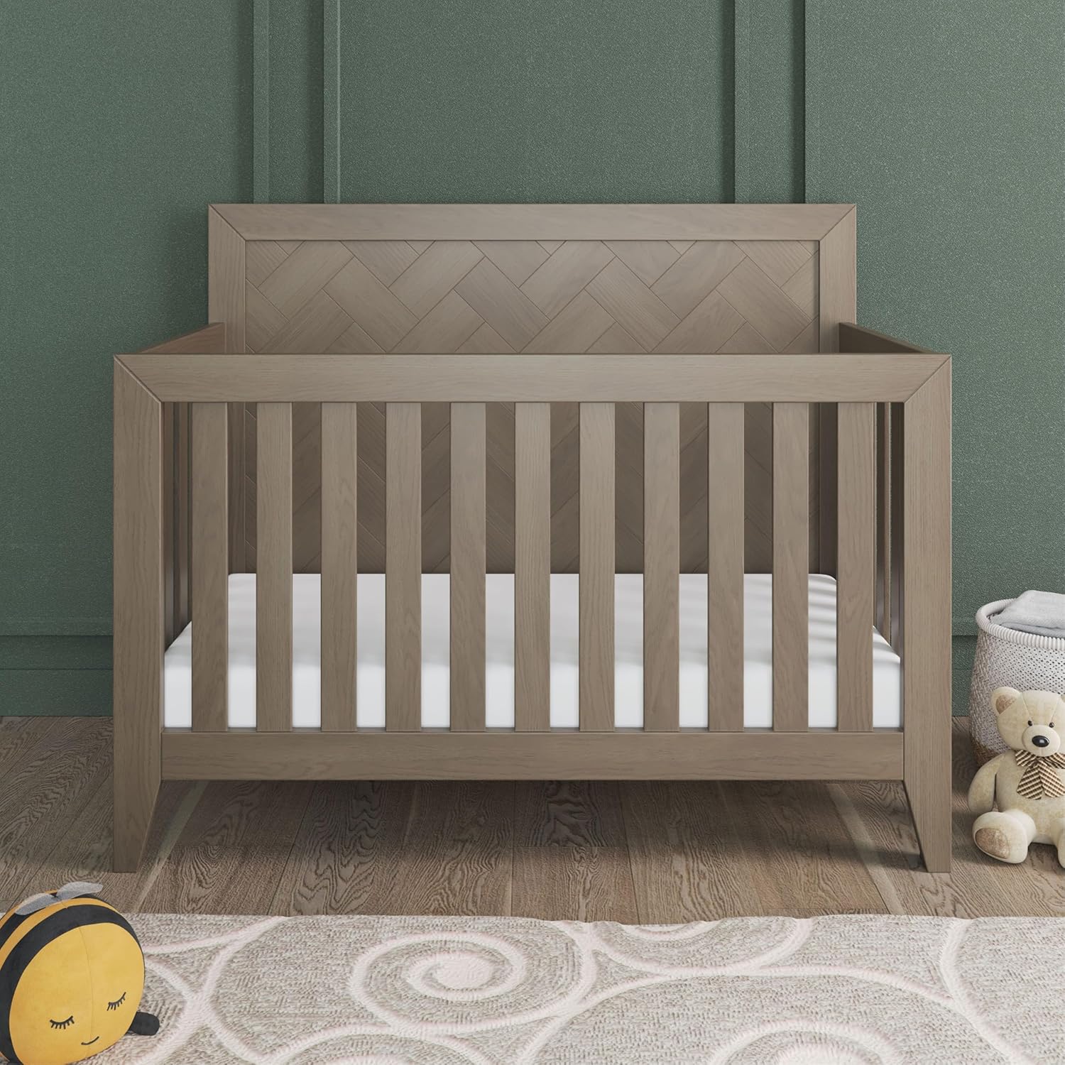 Child Craft Kieran 4-in-1 Convertible Crib, Baby Crib Converts to Day Bed, Toddler Bed and Full