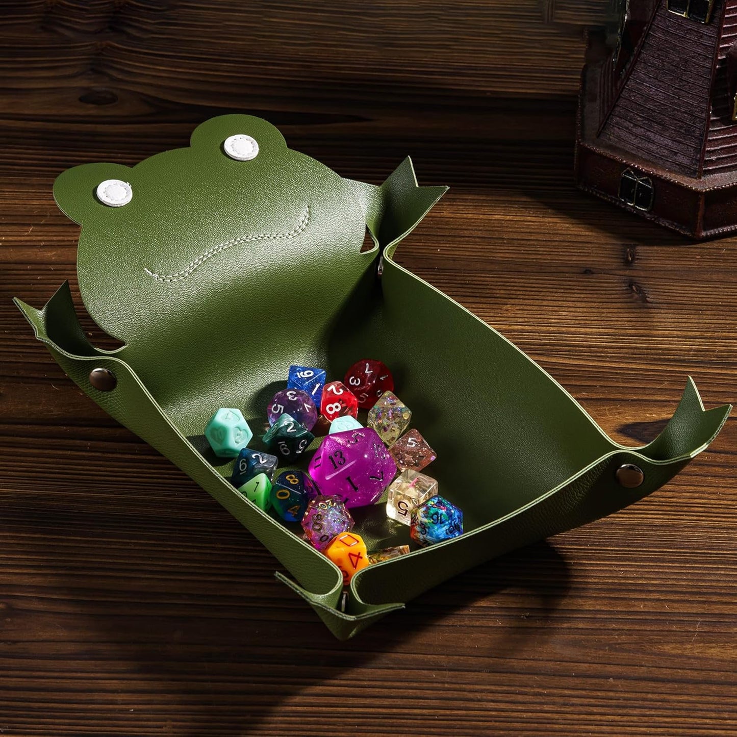 Frog Dice Tray, Foldable Dice Rolling Tray, Portable Storage Accessories Desk Organizer for DND Tabletop RPG Games