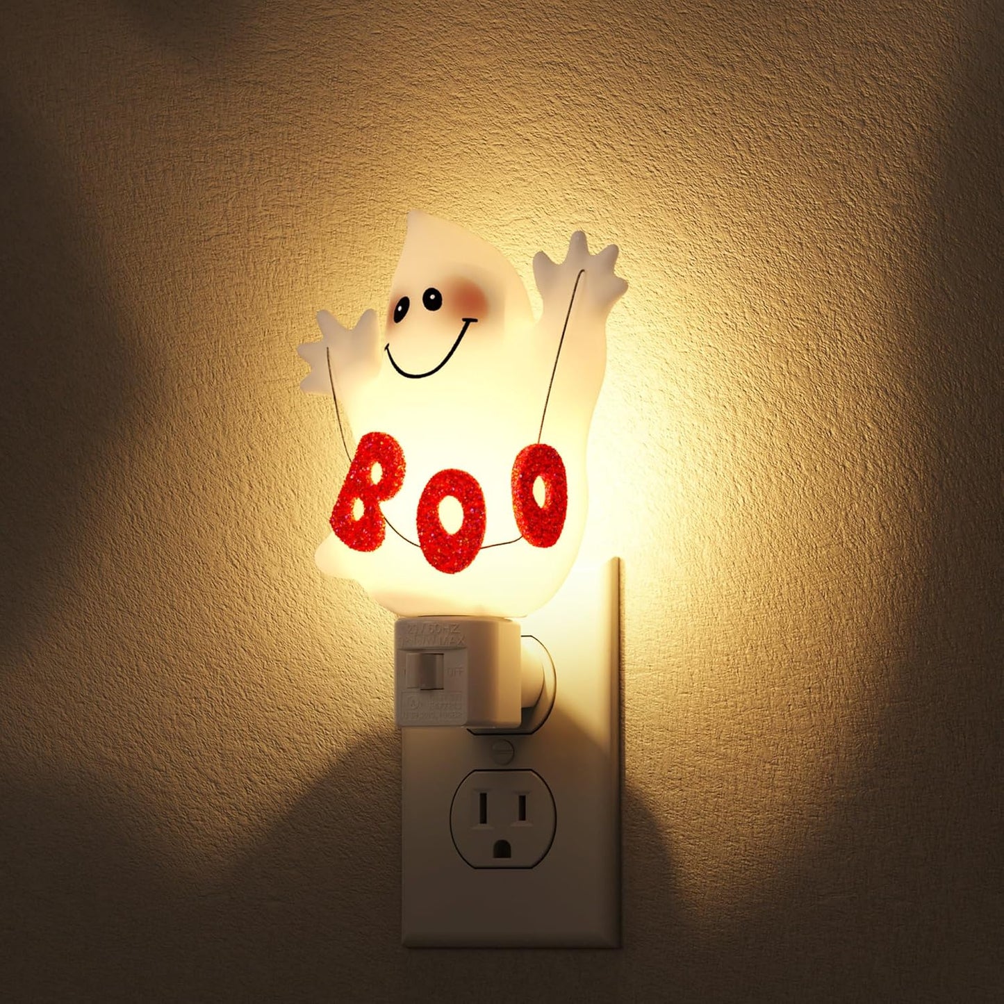 DORESshop Halloween Night Light Plug in, Ghost Night Lights Plug into Wall, Plug in Nightlight with 360° Rotatable, Cute & Funny Halloween Party Decorative for Adults,Kids,Gift, Pocky Decor,1 Pack