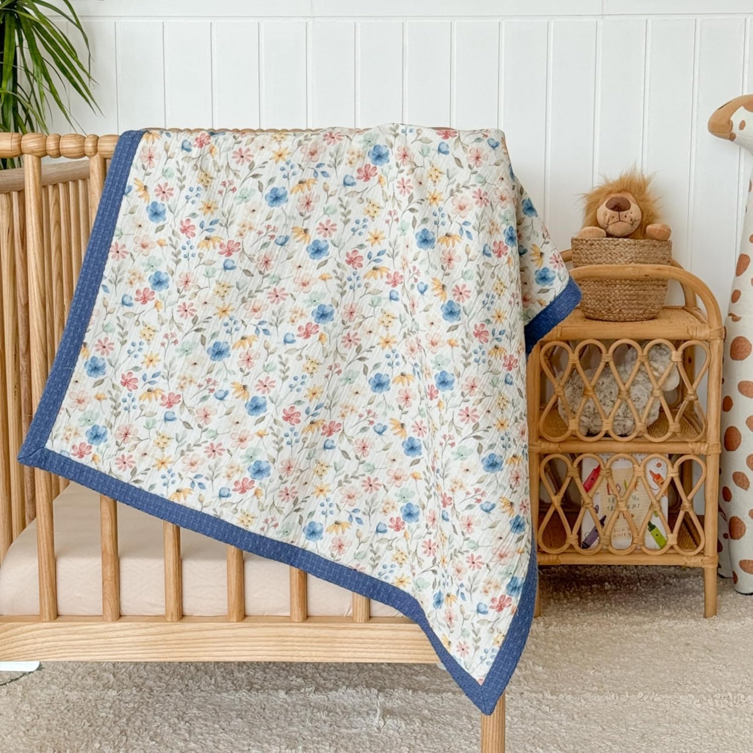 Personalized Baby Blanket with Name – Handmade 100% Organic Cotton Newborn Gift | Custom Knit
