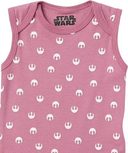 Amazon Essentials Disney | Star Wars | Princess Baby Girls' Sleeveless Bodysuits, Pack of 6