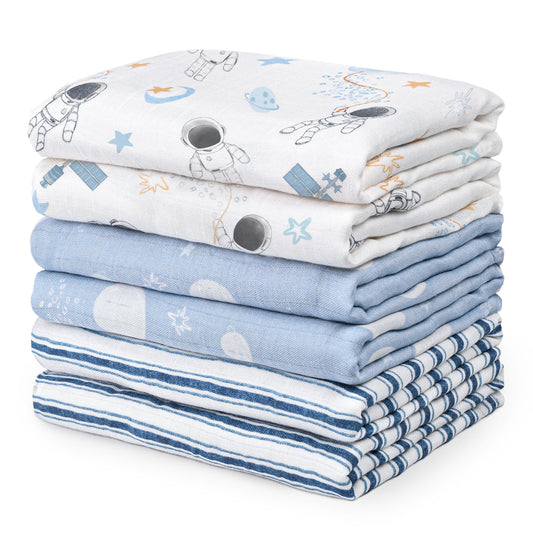 GLLQUEN BABY Receiving Blankets Boy Muslin Swaddle Blankets for Newborn