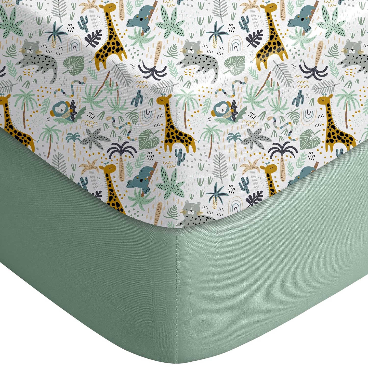 Yoofoss Pack and Play Sheets Fitted, Mini Crib Sheets 2-Pack for Pack N Play Mattress, Stretchy