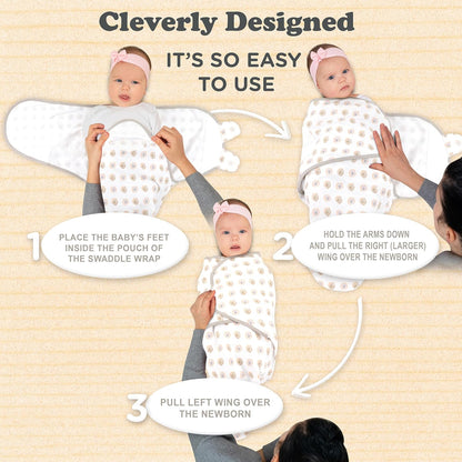 Bublo Baby Swaddles for Newborns – 3-Pack Infant Swaddles 0-3 Months – Adjustable Newborn Swaddle