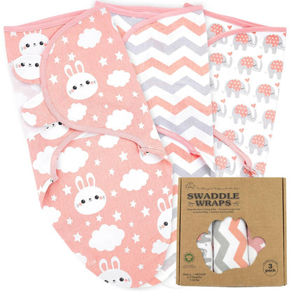 Bublo Baby Swaddles for Newborns – 3-Pack Infant Swaddles 0-3 Months – Adjustable Swaddle Sleep