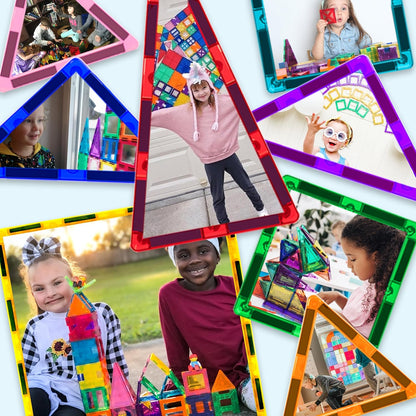 PicassoTiles 100 Piece Set 100pcs Magnet Building Tiles Clear Magnetic 3D Blocks Construction Playboards, Creativity Beyond Imagination, Inspirational, Recreational, Educational Conventional