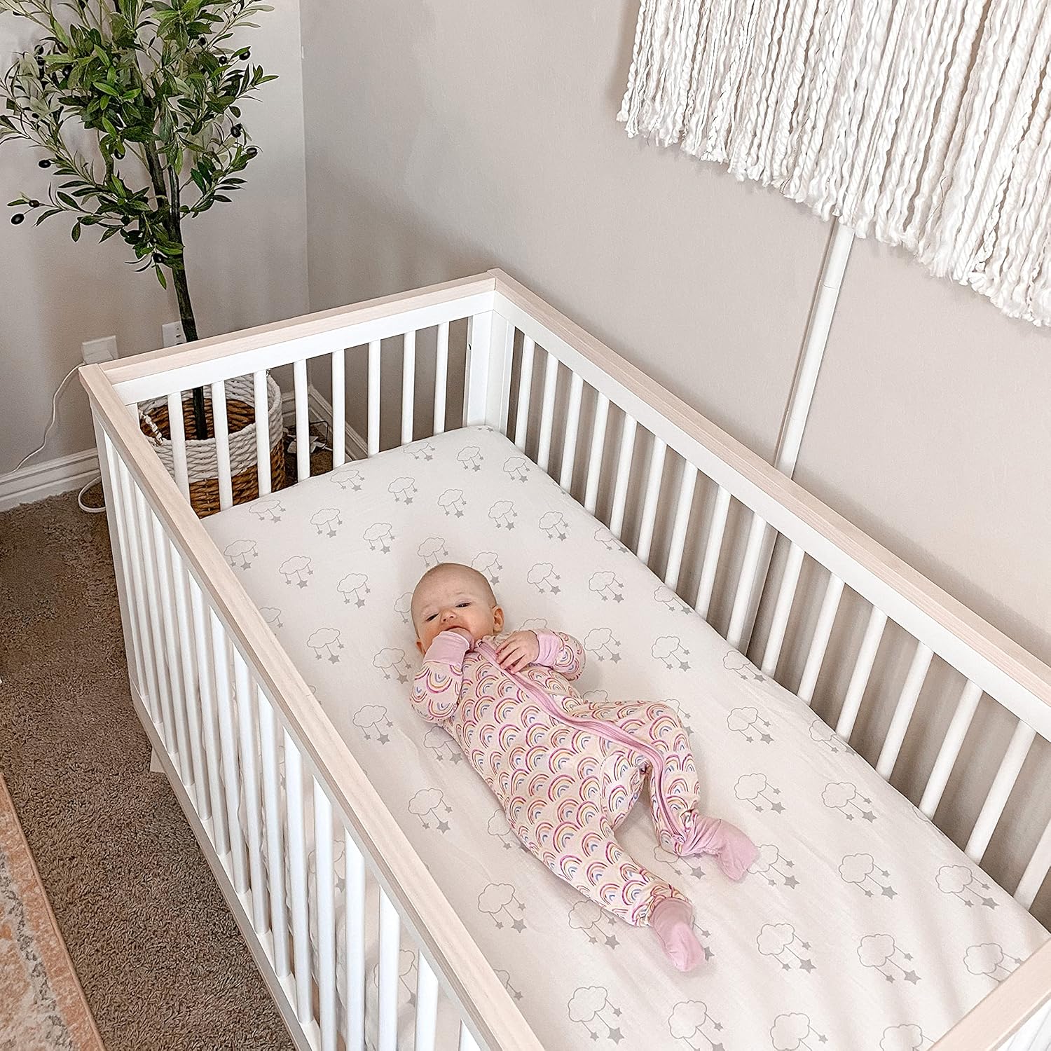 Newton Baby Mini Crib Fitted Sheets (2-Pack) | Organic Muslin Cotton, Breathable & Soft Baby