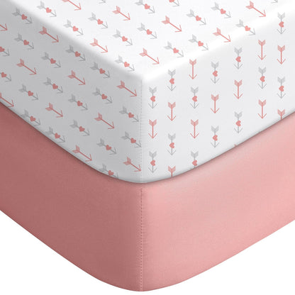 Yoofoss Baby Crib Sheets for Boys Girls, Fitted Crib Sheet 2 Pack for Standard Crib and Toddler