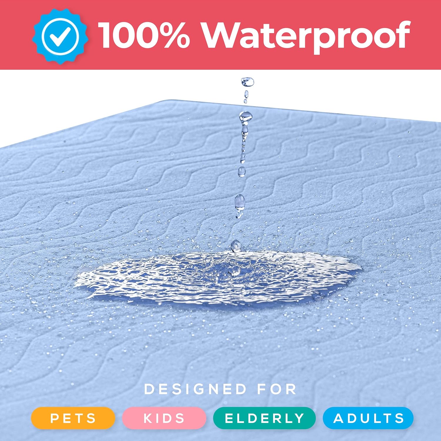 Utopia Bedding Washable Underpads 34" x 52" (Pack of 4), Waterproof Reusable Heavy Absorbency