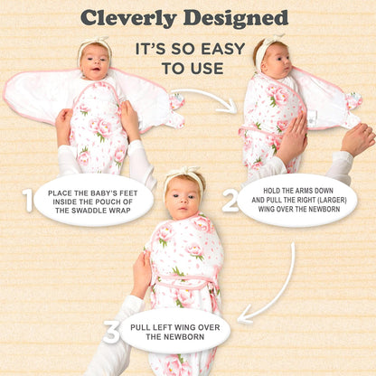Bublo Baby Swaddles for Newborns – 3-Pack Infant Swaddles 3-6 Months – Adjustable Swaddle Sleep